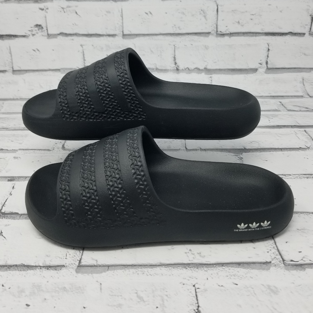 Black adidas Originals Women's Adilette Slide Sandal, sz 8